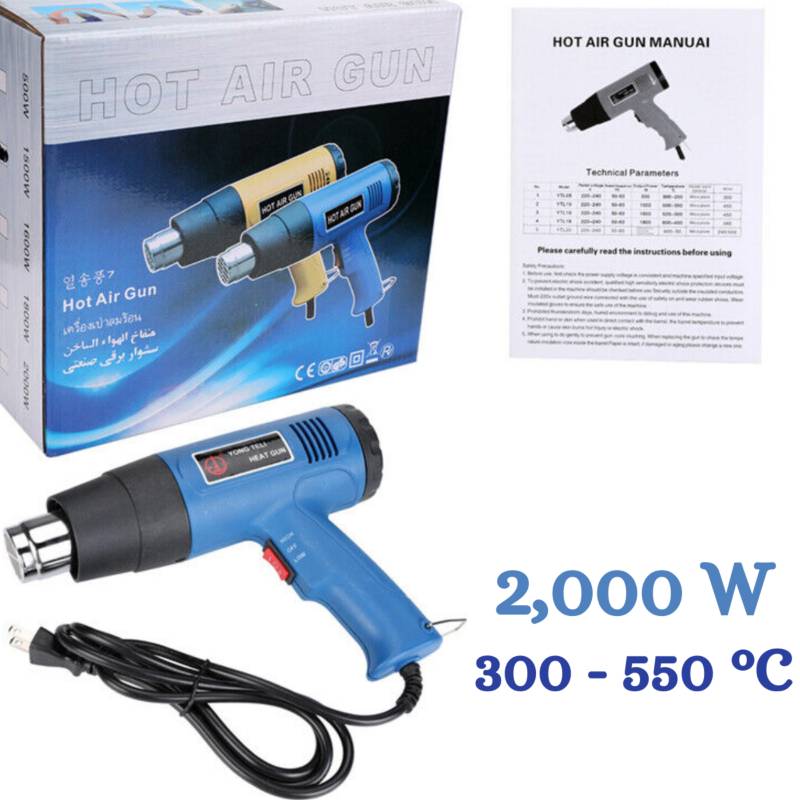 Pistola Calor Aire Caliente 550c Y 2000 Watts Industrial GENERICO