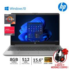 Laptop HP 255 G9 AMD Ryzen 5 5000 8GB RAM 512GB SSD 15,6'' FHD WIND + Audifonos Micronics Scorpion