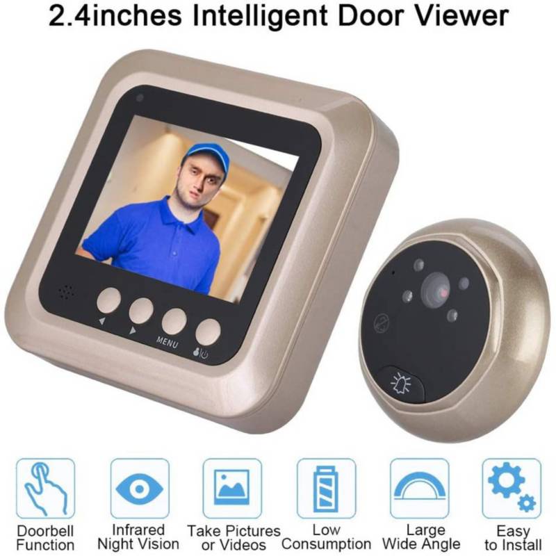 VIDEW - Visor digital de puerta con mirilla WiFi, cámara de timbre de  puerta 1080P, video portero co…Ver más VIDEW - Visor digital de puerta con