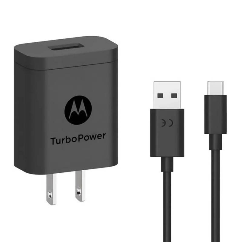 MOTOROLA - Motorola TurboPower 18 QC3.0USB-A a USB-C Moto G7 G7 Play G7 Plus G6 Plus - Negro