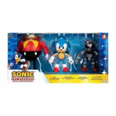 SONIC - Sonic Muñecos Figuras Acción X 3 Personajes miden 10 Cms