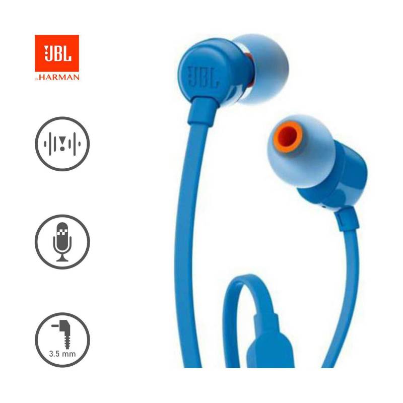 Auriculares JBL T110 Pure Bass Sound 3.5mm con Micrófono