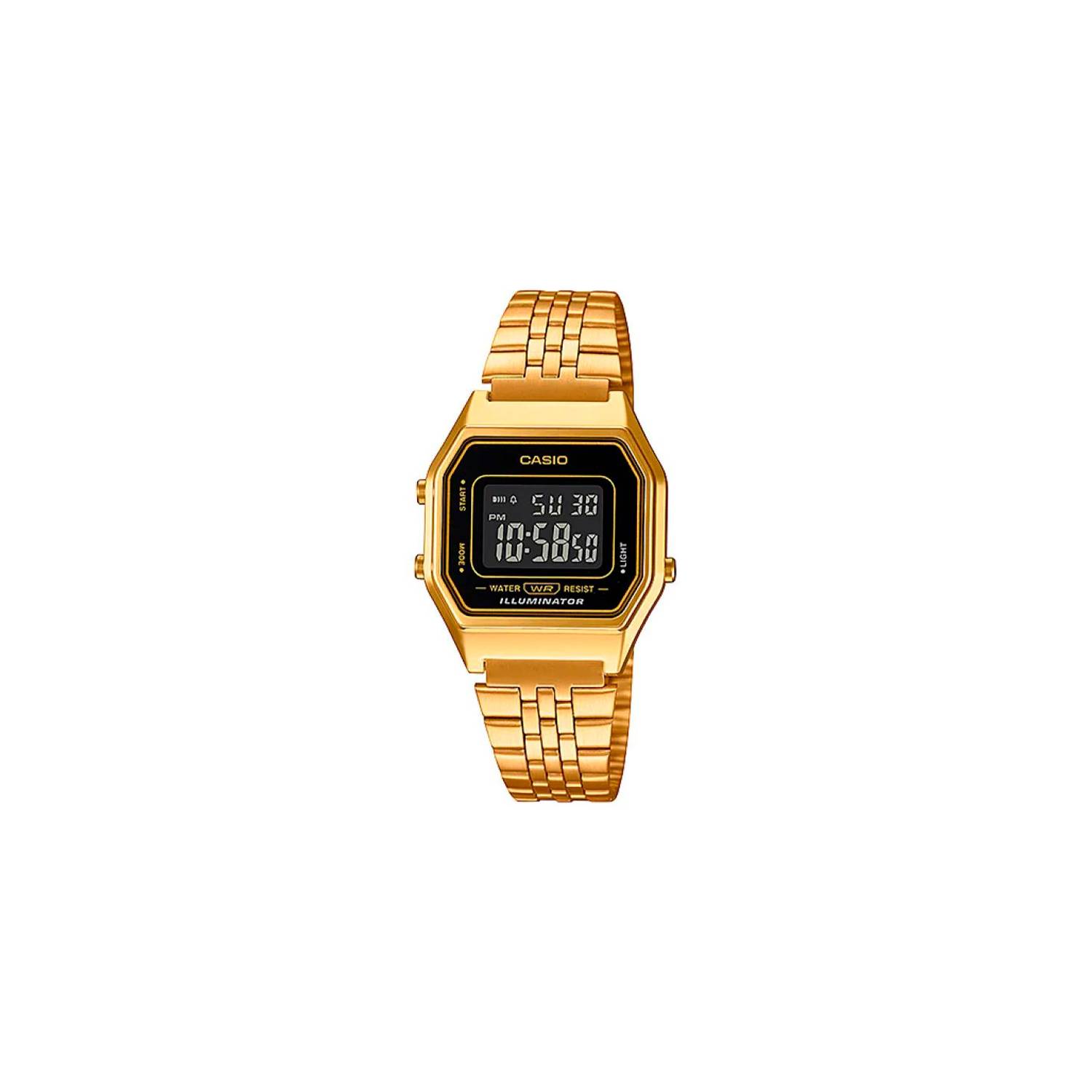 Becris Ltda - LA680WGA-1DF Reloj dorado mujer digital Caja negra