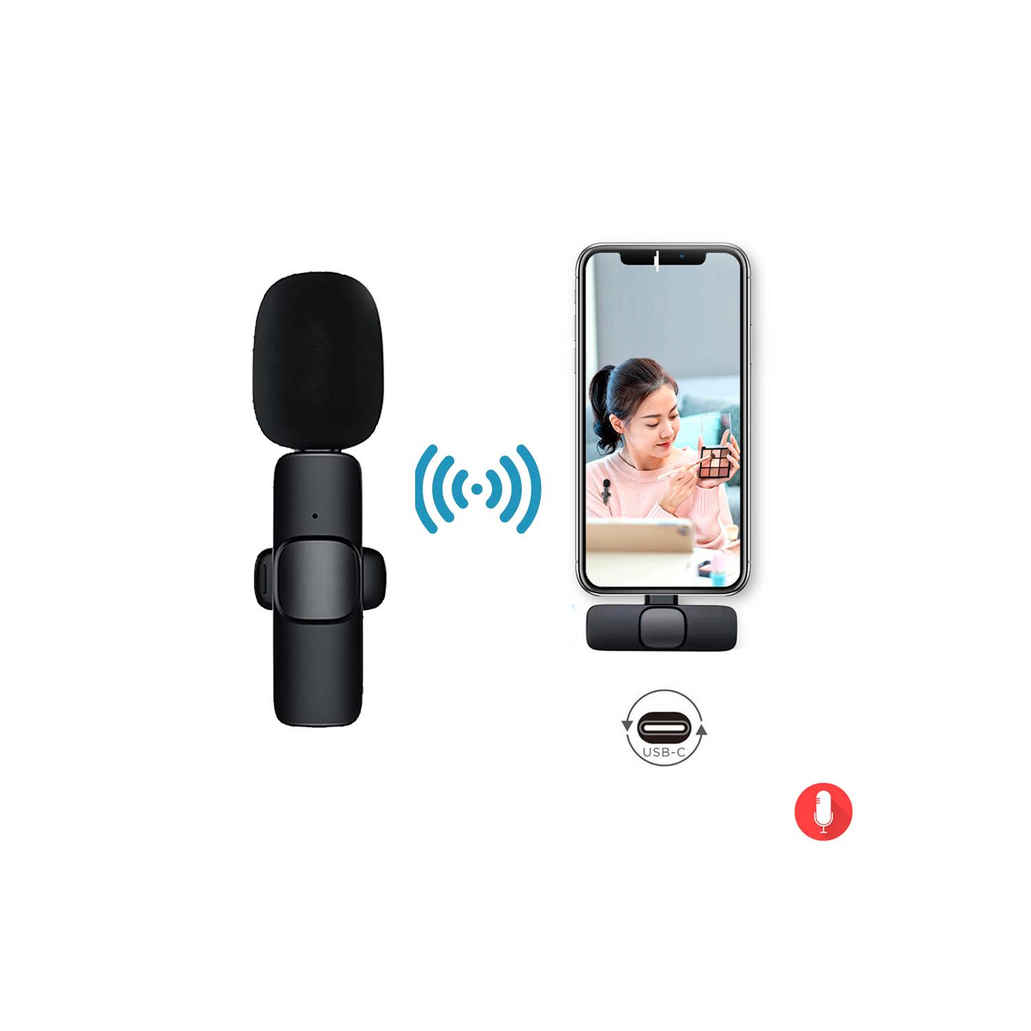 Microfono Inalambrico Solapero Pechero 2 en 1 Celular Android HOCO