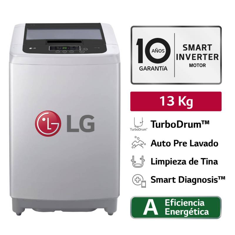 Digital baño diapositiva Lavadora LG 13Kg Carga superior SmartInverter con TurboDrum TS1366NTP LG |  falabella.com