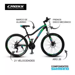 CROSSBIKE - Bicicleta Crossbike Aro 26 XZ270 Verde