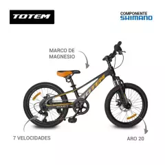 TOTEM - Bicicleta para niños totem 7v aro 20 naranja