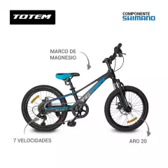 TOTEM - Bicicleta Totem para niños Aro 20  azul 7v