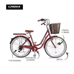 CROSSBIKE - Bicicleta Crossbike Aro 26 Jasmin Marrón