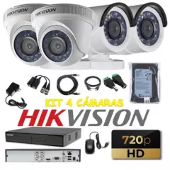 HIKVISION - kit 4 Cámaras Seguridad HD Hikvision 500gb