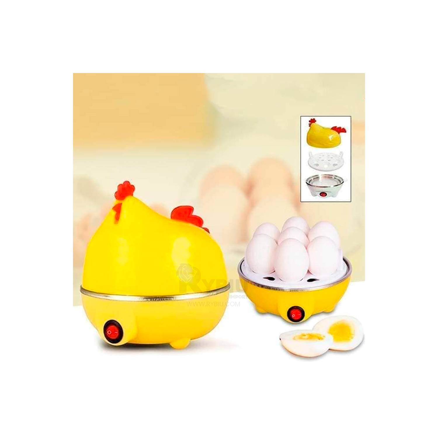 Hervidor de huevos para microondas 1pcs - mini hervidor de huevos  instantáneo portátil - GALLINA