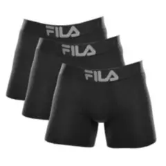 FILA - Pack x3 Bóxer Fila Pretina Ancha Negro