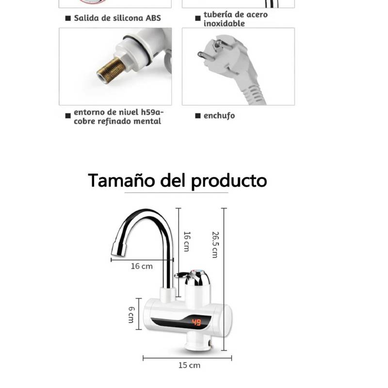 CAÑO GRIFO ELÉCTRICO Calentador de agua – Voch Company