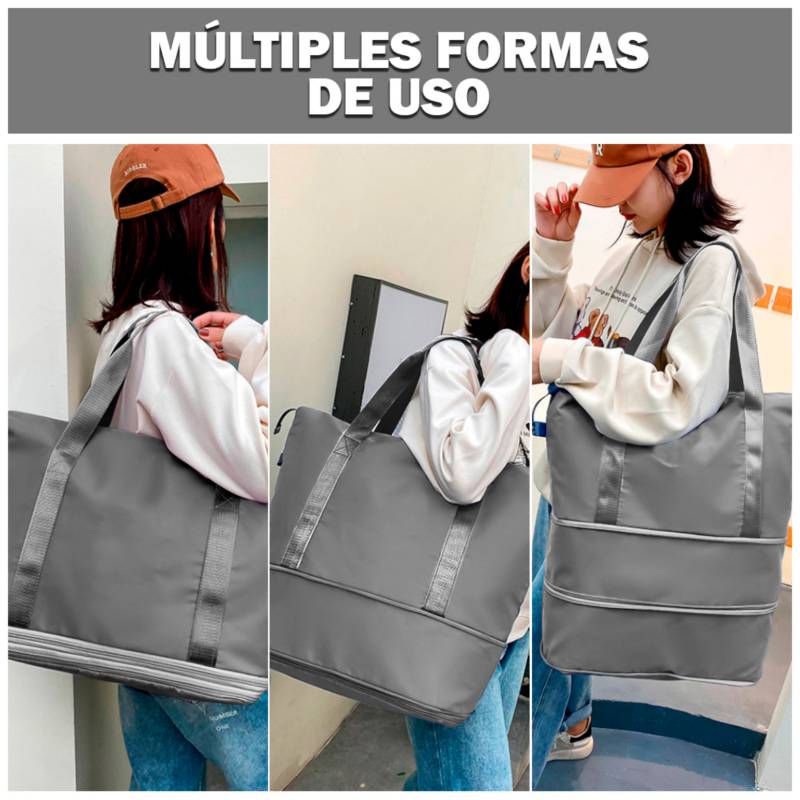 Bolsas Para Mujer Impermeable Negro Floreado