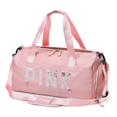 PINK - Maleta deportiva gym viaje mochila fitness pink lentejuelas