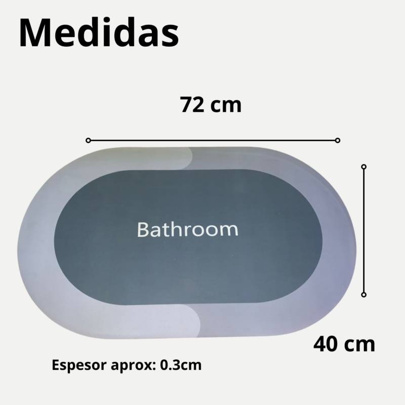 Alfombra Absorbente Para Ducha Baño Antideslizante Bathroom GENERICO