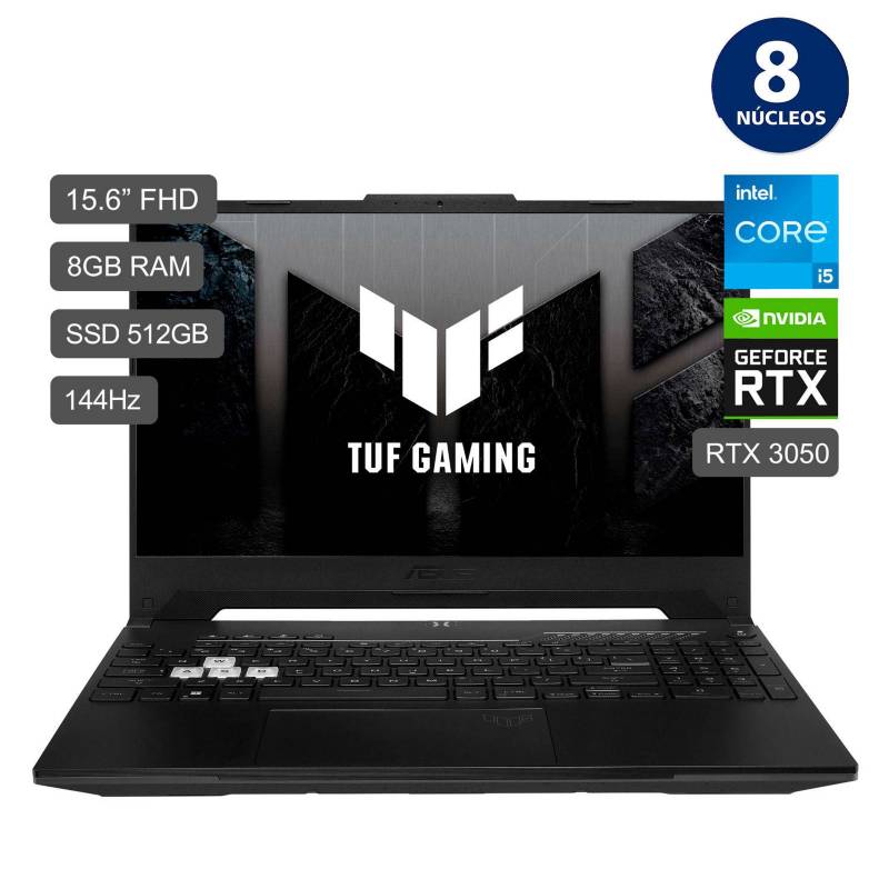 ASUS - Laptop Asus TUF Gaming F15 FX517ZC-HN051 Intel® Core™ i5 - 12450H  8GB DDR5  512GB SSD  FreeDos
