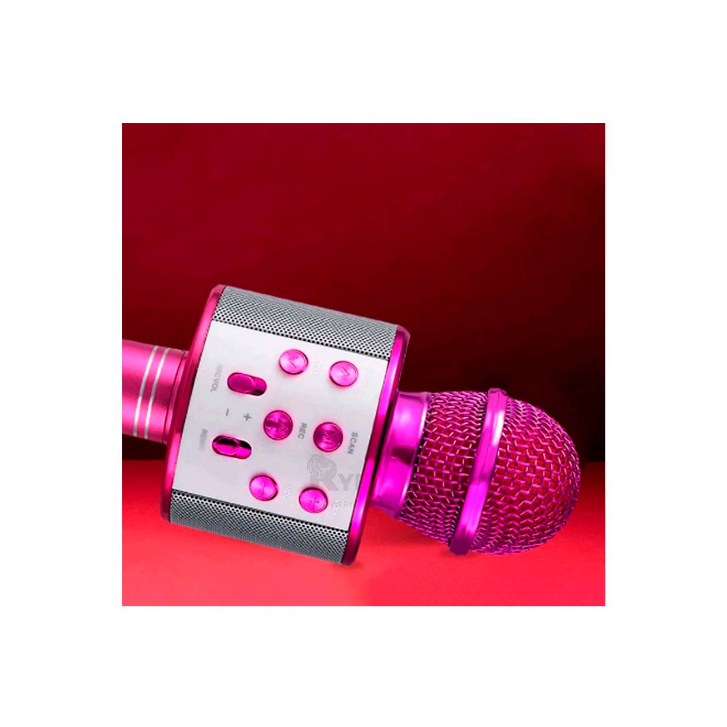 Microfono Inalambrico Bluetooth de Color Fucsia RYBIU IMPORT