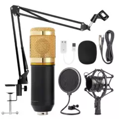 OEM - Kit Micrófono de Condensador BM 800 para Grabación de Estudio - Negro