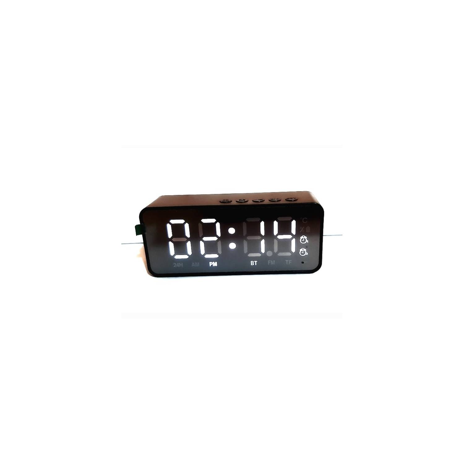 Radio reloj bluetooth despertador alarma inalámbrico recargable luz led FM  NUEVO
