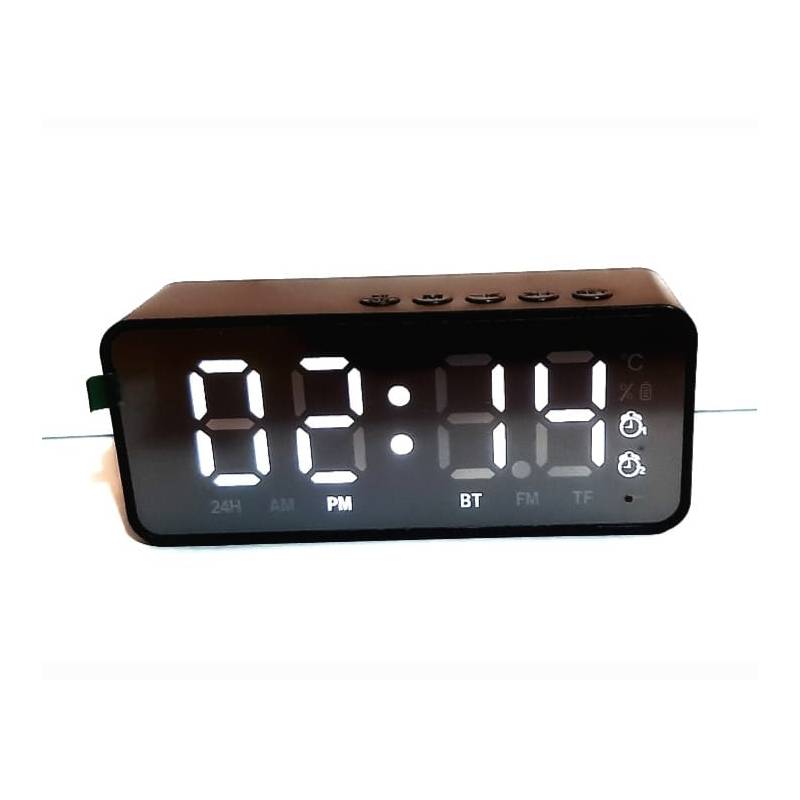 Radio Reloj Despertador digital con Bluetooth Parlante Negro