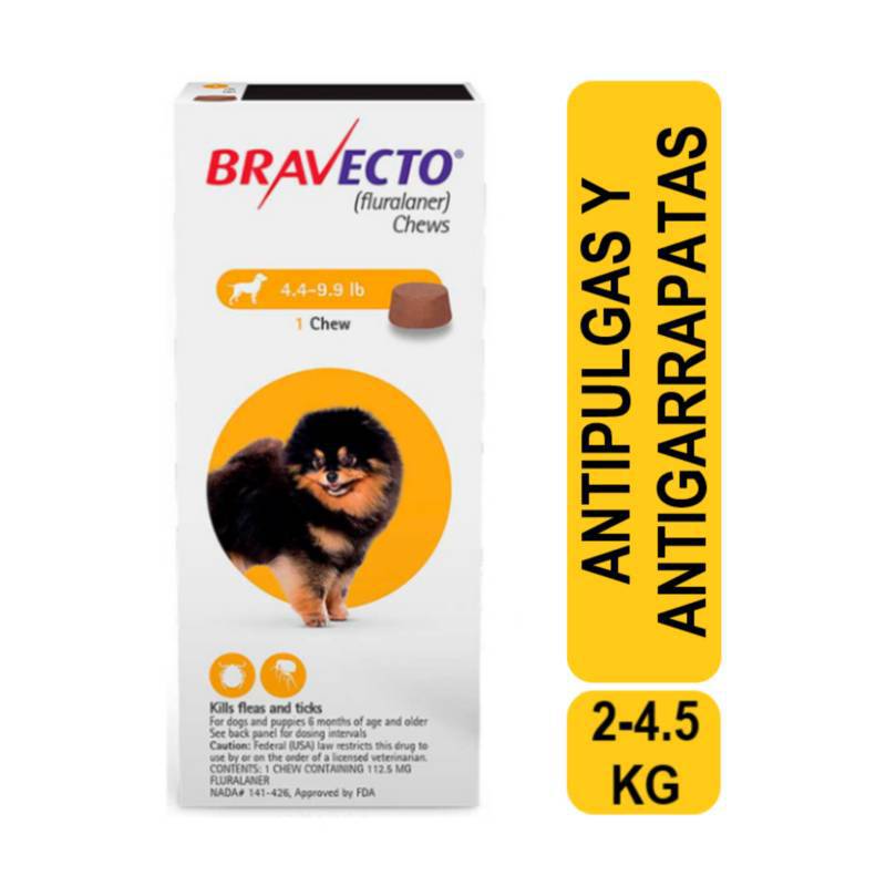 BRAVECTO - Bravecto Antipulgas 112.5 mg 2 - 4.5 Kg