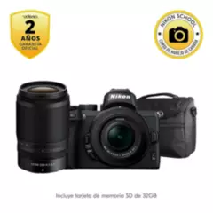 NIKON - Cámara Mirrorless Z 50 con lentes 16-50mm, 50-250mm, SD 32GB y bolso