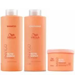 WELLA - Shampoo 1000ml  + Acondicionador + Mascarilla Invigo Nutri Enrich Wella