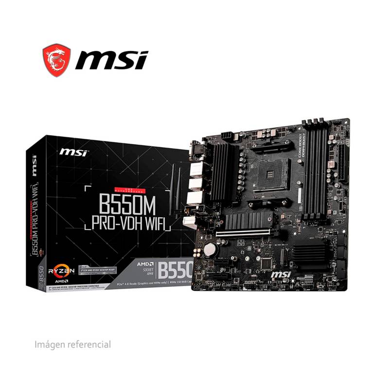 MSI - PLACA MADRE MSI B550M PRO-VDH WIFI CHIPSET AM4 AMD
