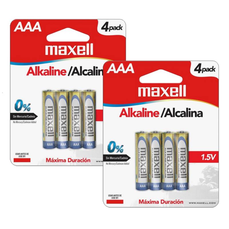 Pack de 2 Pilas Baterías Alcalinas AAA Maxell