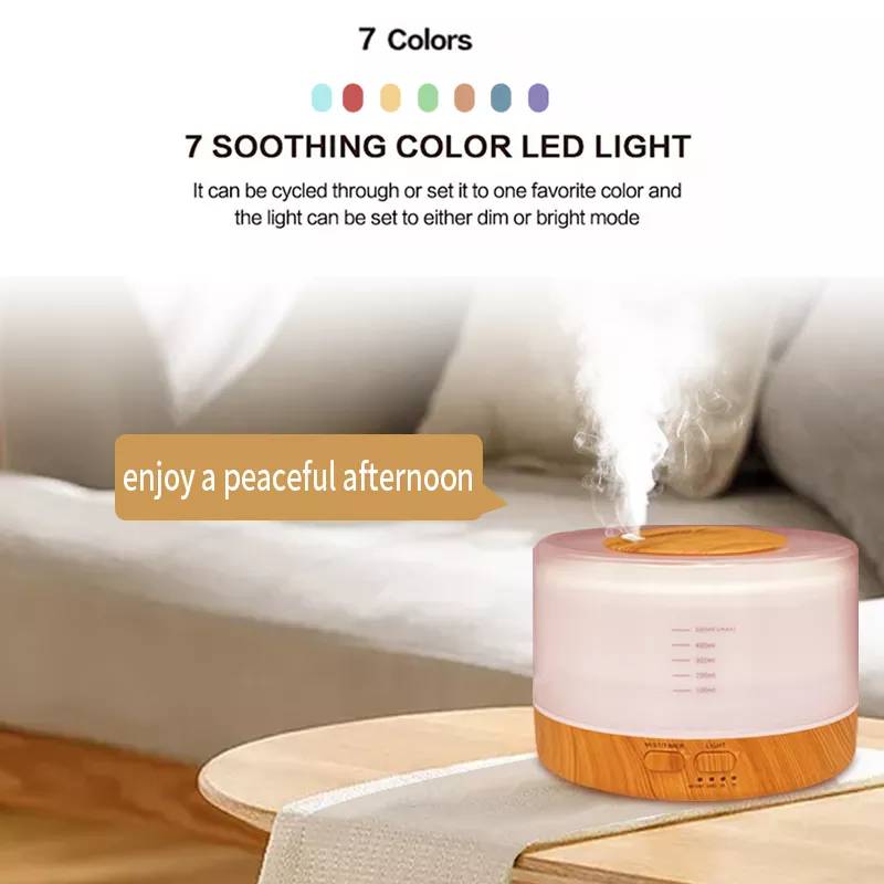 Difusor de aromas con ultrasonido, humidificador con iluminación led tipo  lámpara rosado