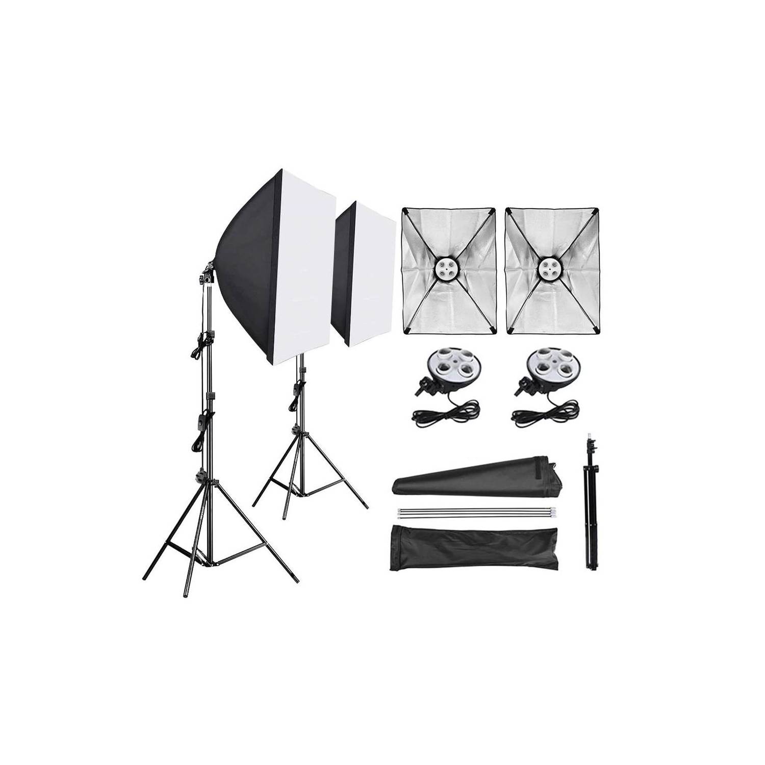 Kit de Iluminacion Weifeng de 2 Softbox de 1 Foco - Promart