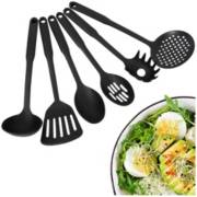 Ripley - JUEGO DE UTENSILIOS DE MADERA PARA COCINA CUCHARONES DE BAMBÚ 5  PCS B49