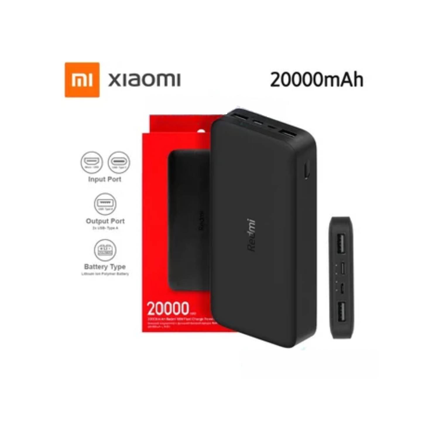 maceta Templado emitir Cargador Portátil Original Xiaomi Redmi Power Bank 20000 Mah 18 Watts  GENERICO | falabella.com