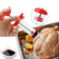 Inyector Jeringa de carne marinadas condimentos para pollo o pavo