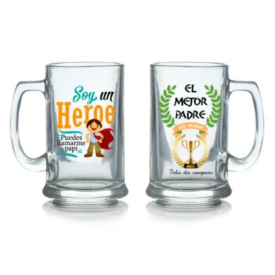 Set 6 Vaso Cerveza Chopp Cervecero Vidrio Papá Padre Amigos