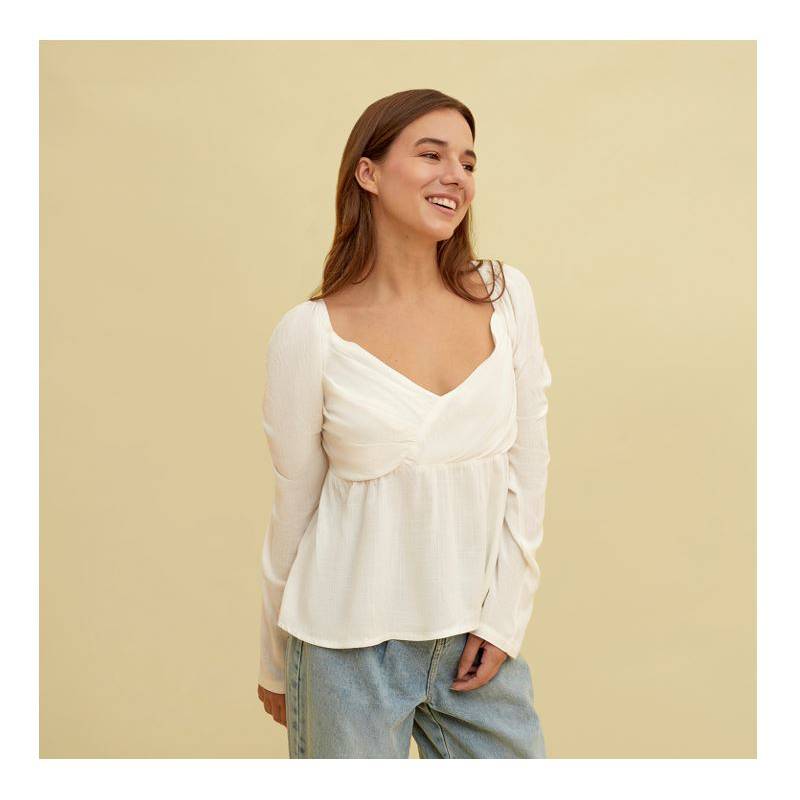 Blusa Nabila Exit Mujer Blanco. EXIT