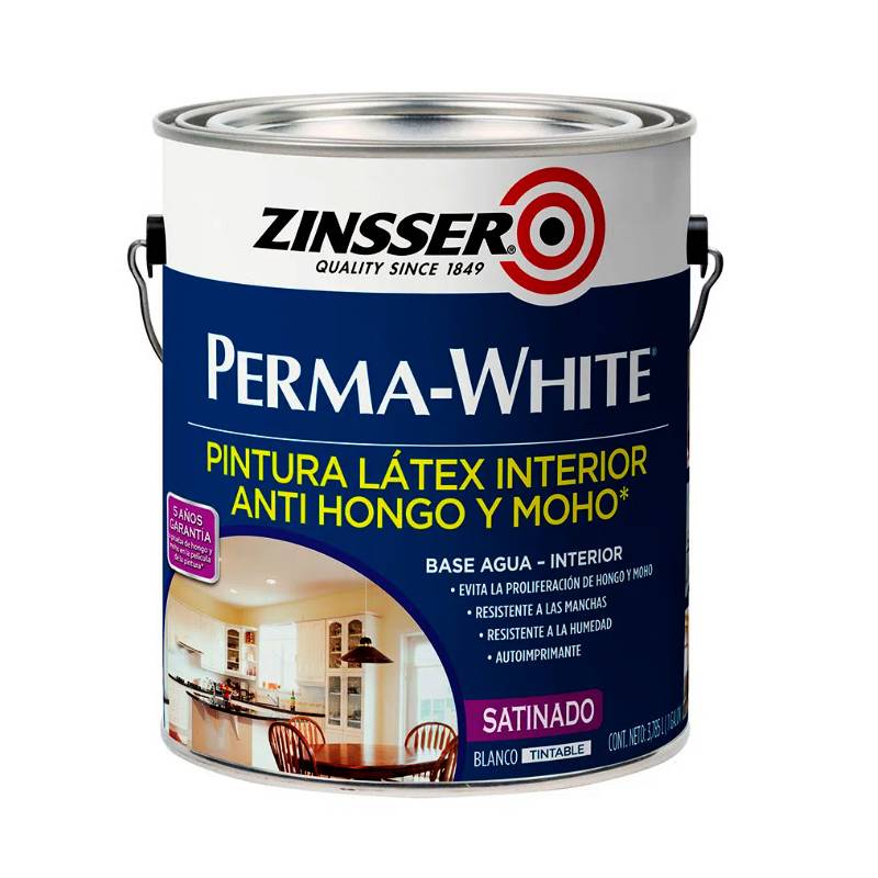 RUST-OLEUM 02754 Pintura acrílica blanca Perma para interiores, 1 cuarto de  galón (paquete de 1) : Herramientas y Mejoras del Hogar 