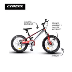 CROSSBIKE - Bicicleta Crossbike Aro 20 WL Rojo