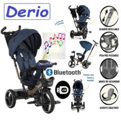 EBABY - Triciclo Musical Luces Reclinable AsientoGiratorio Bluetooth