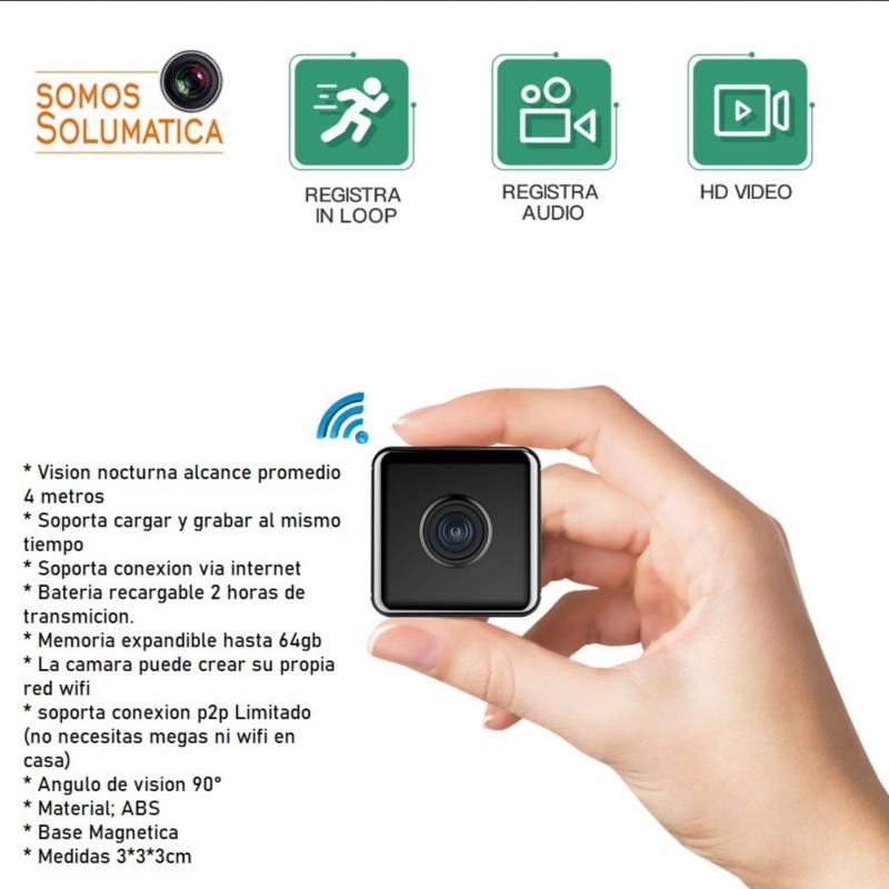 Mini Cámara Espía Base Magnética Wifi Recargable Full Hd App
