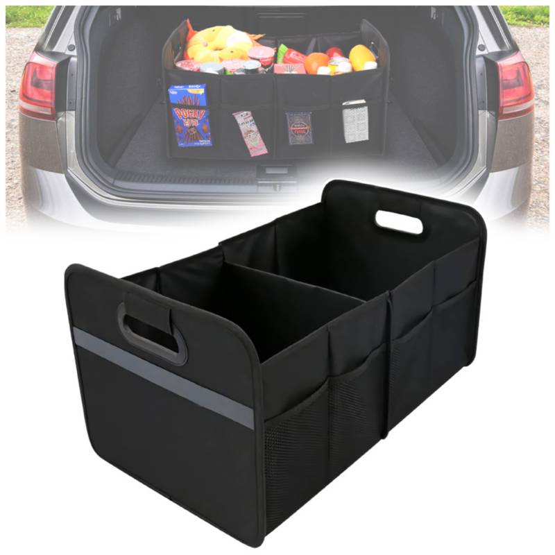  Caja de almacenamiento para maletero de coche, caja de  almacenamiento plegable, organizador de artículos de gran capacidad (tamaño  3XL) : Automotriz