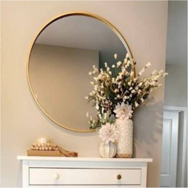 Espejo redondo dorado 80cm — Lo de Carmela