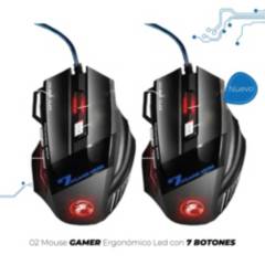 IMICE - Mouse Gamer/ Luces RGB/7 Botones / 2 Unidades
