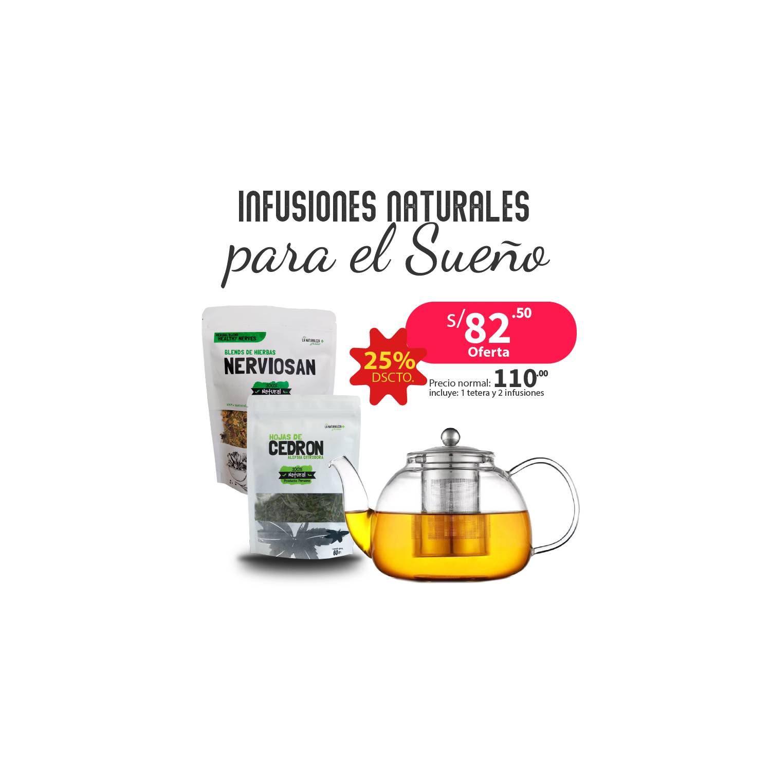 Bundle de Teteras mas Infusiones Naturales para el Sueño SIN BARROTES