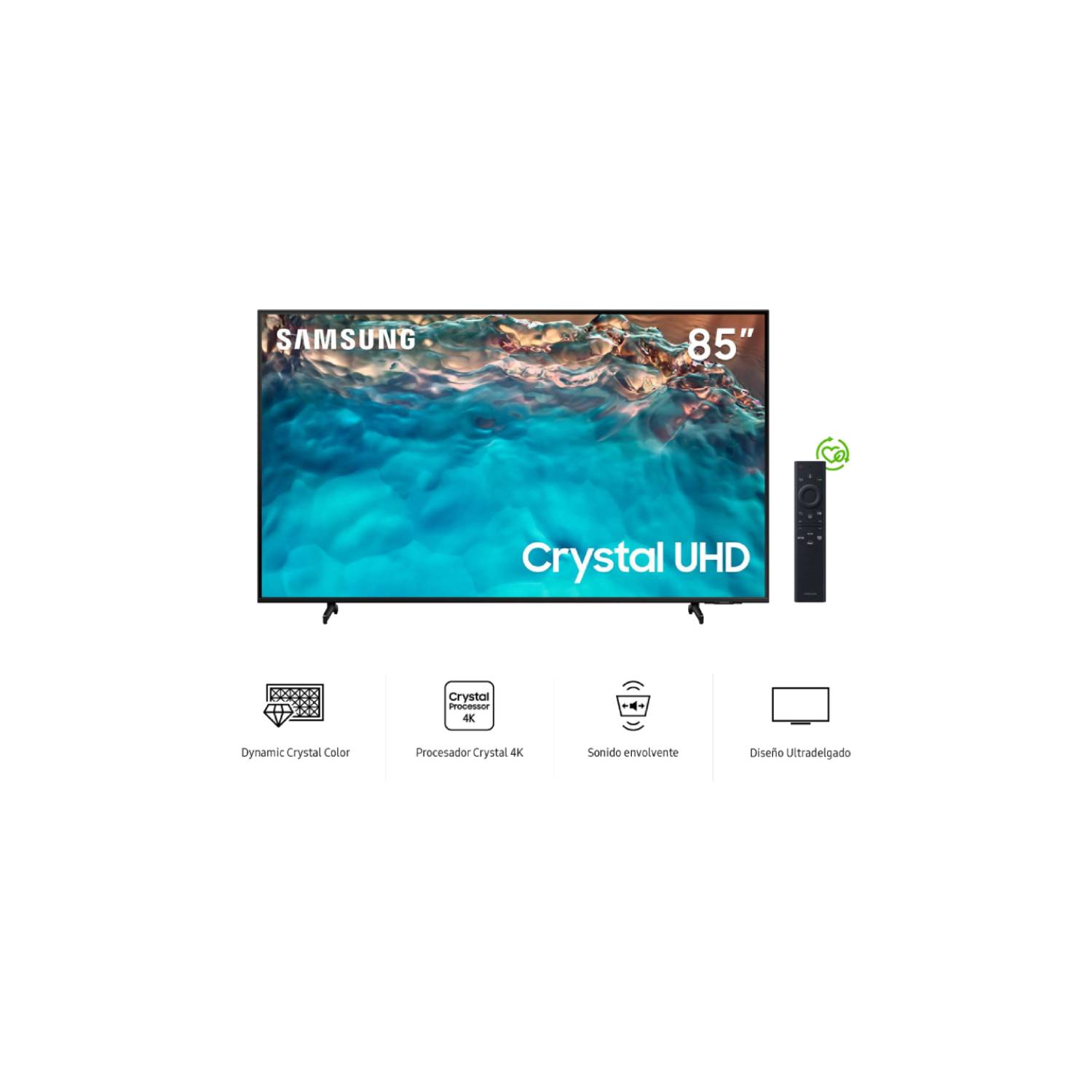 Televisor Samsung De 85″, 4K Smart Tv, Color Negro