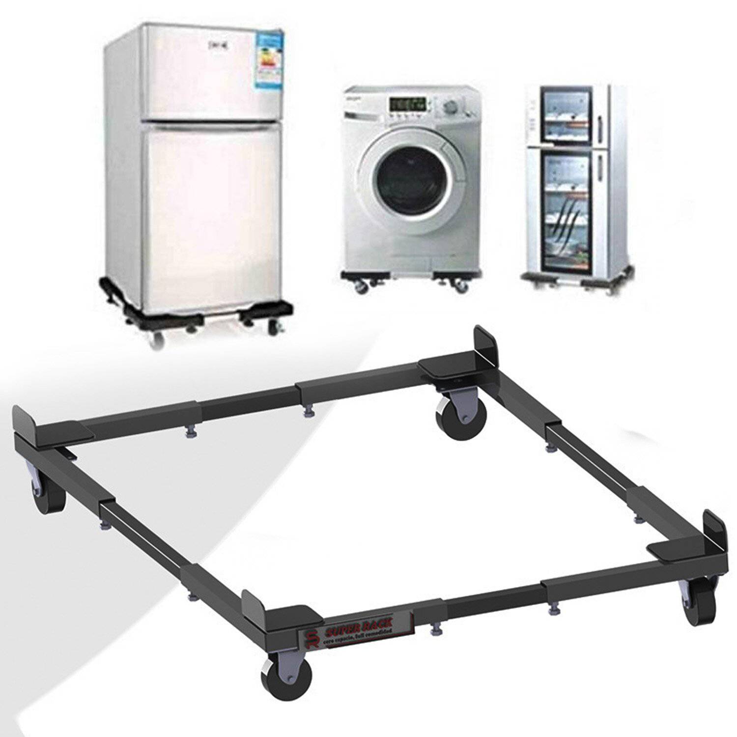 Soporte base metal movible con ruedas para lavadora y refrigeradora  GENERICO