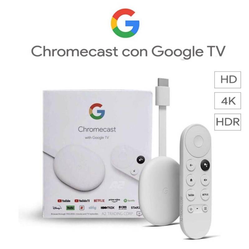 Google Chromecast con Google TV 4K Blanco - No Roku 4K Fire TV 4K GOOGLE