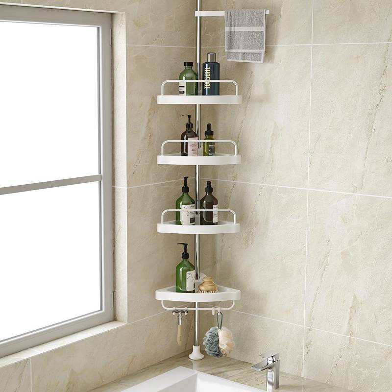 Organizador de ducha, paquete de 4 estantes de ducha, organizador de ducha  que se puede montar en la pared sin agujeros, para organizador de ducha y