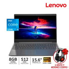 LENOVO - Laptop V15 G3 Intel Core I5 12° Gen 8GB RAM 512GB SSD 15.6 FHD W10H - 82TT00CXLM + AUDIFONOS SCORPIO